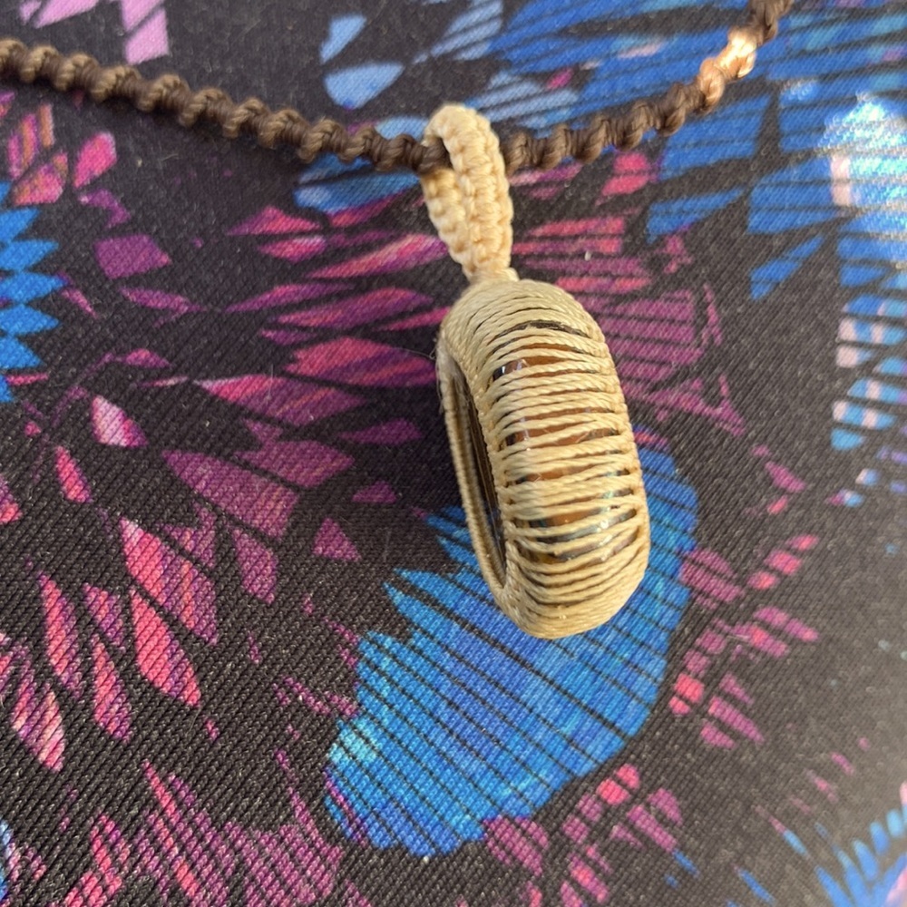 Vintage Handmade Necklace with Natural Tiger Eye Stone - Picture 2 of 4